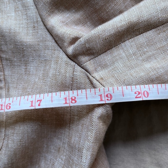 Tan Linen Blazer with Gold Buttons - Picture 12 of 13